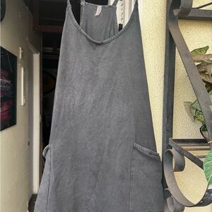 Free People movement hot shot mini dress onesie in Charcoal